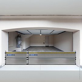 Paratia Antiallagamento modular Aquablock montaggio in luce con piantone rompitratta installazione garage