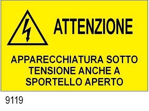 Attenzione apparechiatura sotto tensione