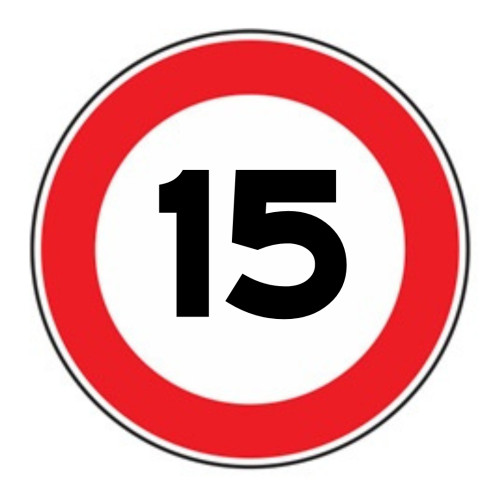 Limite massimo di velocità 15 km/h - A - Alluminio CL.1 40cm