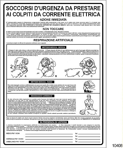 Soccorsi di urgenza ai colpiti da corrente elettrica