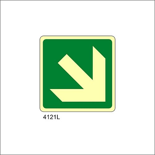 Freccia diagonale destra/sinistra Luminescente - B - Adesivo Luminescente - 160x160 mm