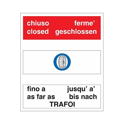 Tratto terminale della strada o passo chiuso - C - Alluminio CL.2 105x35 cm