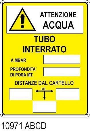 Tubo interrato - ACQUA - A - Alluminio 125x175 mm