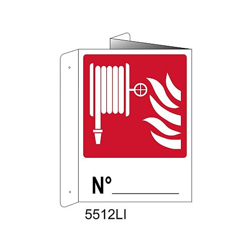 Lancia antincendio n° - Alluminio - C - 230x310mm - Bifacciale a Libro - Non Luminescente
