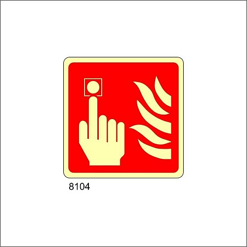 Allarme antincendio luminescente - D - Alluminio Luminescente - 370x370 mm