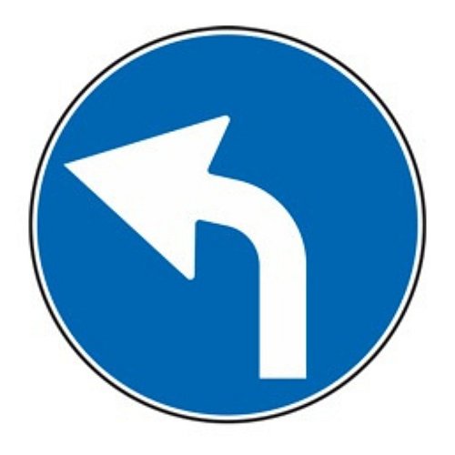 Preavviso di direzione obbligatoria a sinistra
