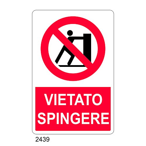 Vietato spingere - C - Alluminio 330x500 mm