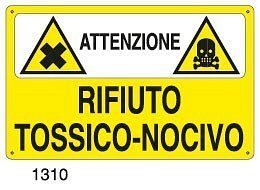Attenzione Rifiuto tossico-nocivo - A - Alluminio 500x330 mm