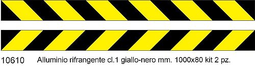 Profilo Giallo / Nero Rifrangente Kit 2 Pezzi