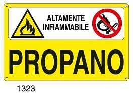 Altamente infiammabile-Propano - A - Alluminio 500x330 mm
