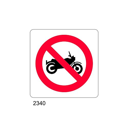 Divieto di accesso con motocicli - A - Alluminio 115x115 mm