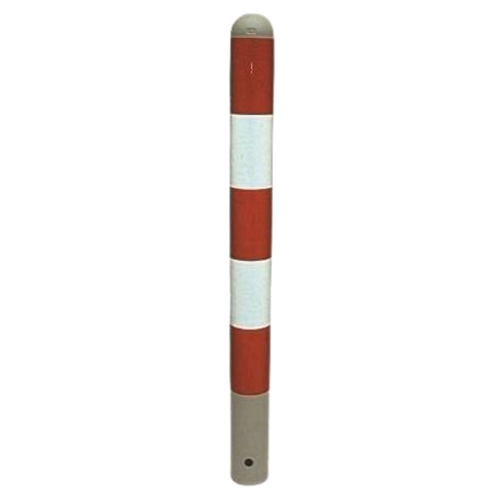 Delineatore di accesso in polietilene con fasce rifrangenti bianco/rosso ø 120 mm. h. 135 cm.