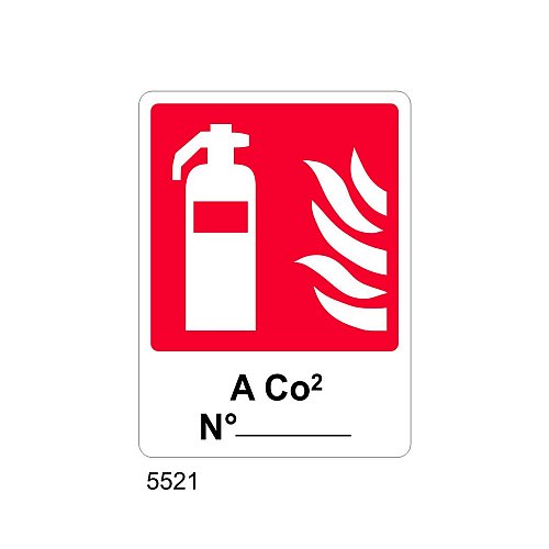 Estintore a CO2 n° - C- Alluminio 230x310 mm