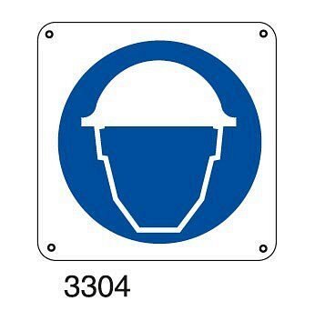 Obbligo casco protettivo - E - Alluminio 665x665 mm