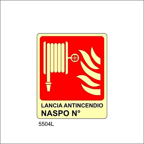 Lancia Antincendio Naspo N° Luminescente - D - Alluminio Luminescente - 370x500 mm - Conf 10 pz.