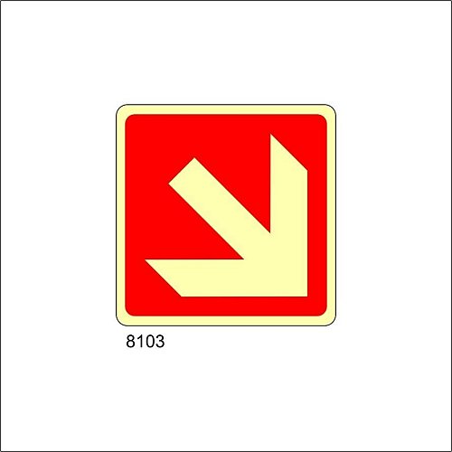 Freccia inclinata Luminescente - C - Alluminio Luminescente - 230x230 mm