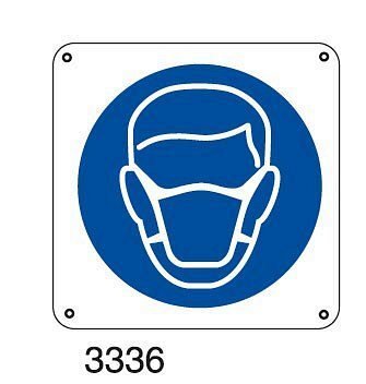 Obbligo indossare la maschera - E - Alluminio 665x665 mm - Conf 10 pz.