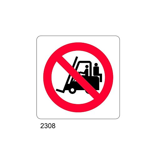 Divieto di trasporto persone sui carrelli - B - PVC adesivo 165x165 mm
