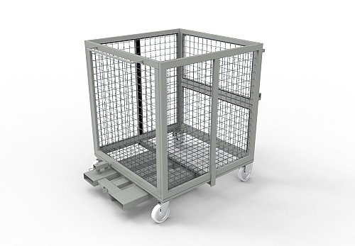 Cesta in rete ribaltabile da 1 m3 - Grigio