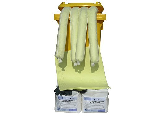 Kit antisversamento per acido solforico con ruote per medio - grandi sversamenti