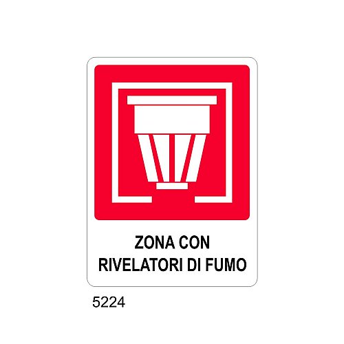 Zona con rivelatori di fumo - D- Alluminio 370x500 mm