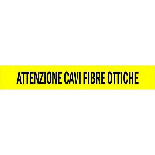 Nastro Segnalazione con bandina metallica - ATTENZIONE CAVI FIBRE OTTICHE