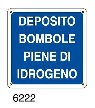 Deposito bombole piene di idrogeno - A - Alluminio 120x120 mm