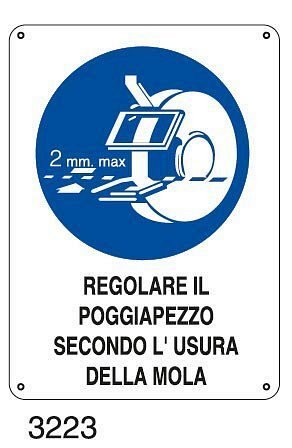 Regolare il poggiapezzo secondo l'usura della mola