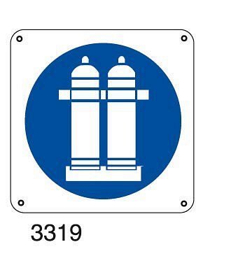 Obbligo di fissare con appositi fermi o catene le bombole - B - Alluminio 165x165 mm - Conf 10 pz.