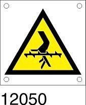 Targhetta bordo macchina "Pericolo per la mano da coclea in funzione " in all. 60x60 mm - conf. 10 pz
