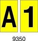 Lettere e Numeri - Eichette Adesive Giallo/Nero - D - PVC adesivo - 56x99 mm - 10pz