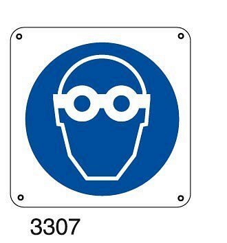 Obbligo protezione occhi - B - Alluminio 165x165 mm