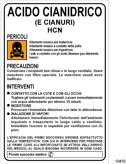 Acido Cianidrico - C - Alluminio -500x700 mm - Conf 10 pz