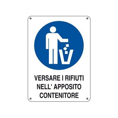 Versare rifiuti nell'apposito contenitore