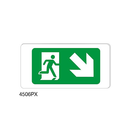 Uscita di emergenza in basso a destra - Plexiglass - B - 240x120 mm - Monofacciale - Senza Fori