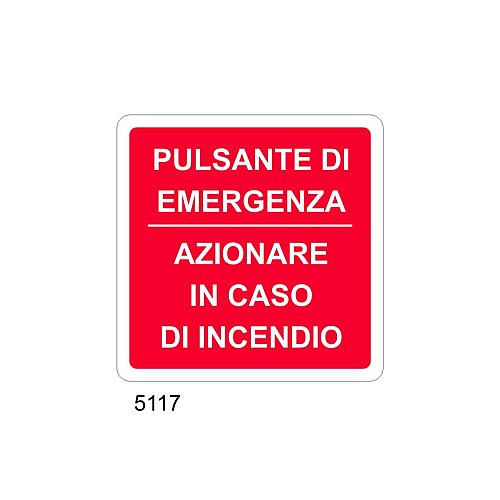 Pulsante di emergenza azionare in caso di emergenza - A - Alluminio 120x120 mm