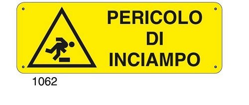 Pericolo di inciampo - A - Alluminio 350x125 mm