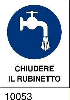 Obbligo - chiudere il rubinetto - etichette - 25pz