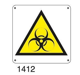 Pericolo biologico - B - Alluminio 165x165 mm