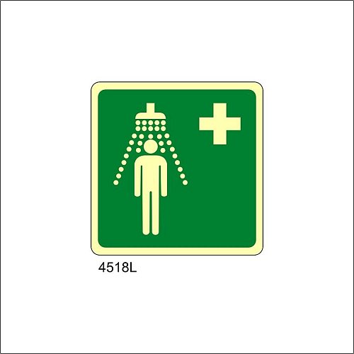 Doccia di emergenza Luminescente - D - Alluminio Luminescente - 370x370 mm - Conf 10 pz.