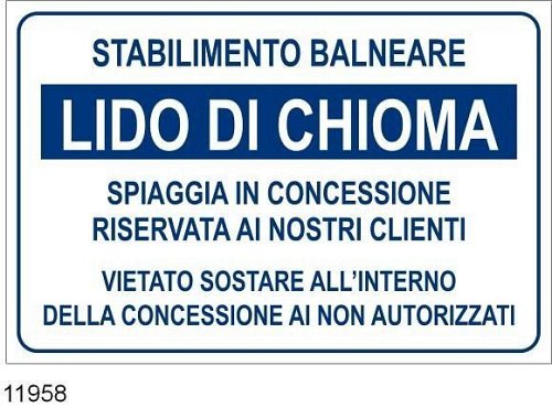 Stabilimento Balneare, Spiaggia in concessione - Alluminio piano - Conf 10 pz.
