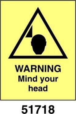 Warning mind your head - A - ADL 150x200 mm - Conf 10 pz.