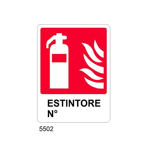 Estintore n° - B - PVC adesivo 160x210 mm
