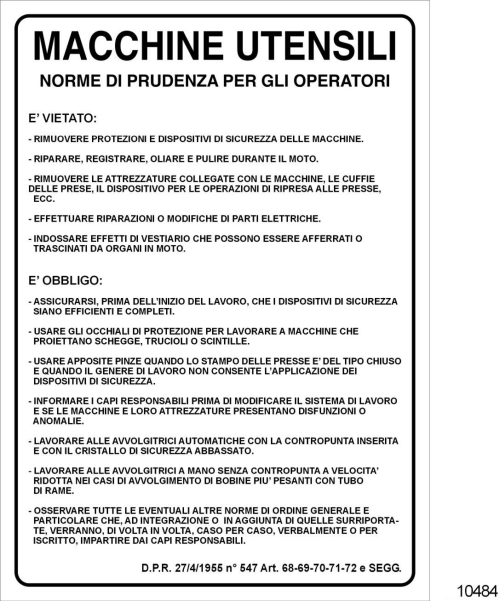 Macchine Utensili - B - Alluminio - 330x500 mm - Conf 10 pz