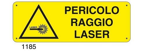 Pericolo raggio laser - B - Alluminio 765x270 mm