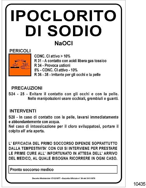 Ipoclorito di sodio - A - Alluminio - 250x350 mm - Conf 10 pz