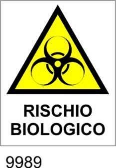 Pericolo rischio biologico - etichette - 25pz