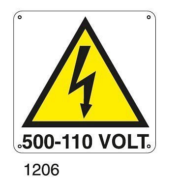 Pericolo 500-110 VOLT - A - PVC adesivo 145x145 mm - Conf 10 pz.