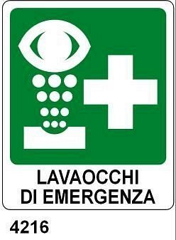 Lavaocchi di emergenza - A - PVC adesivo 120x145 mm - Conf 10 pz.