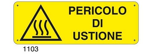 Pericolo di ustione - C - Alluminio 330x500 mm - Conf 10 pz.